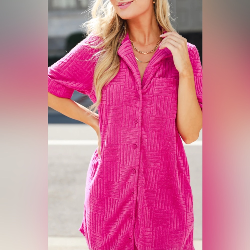 Terrifically Trendy Terry Cloth Mini Dress
